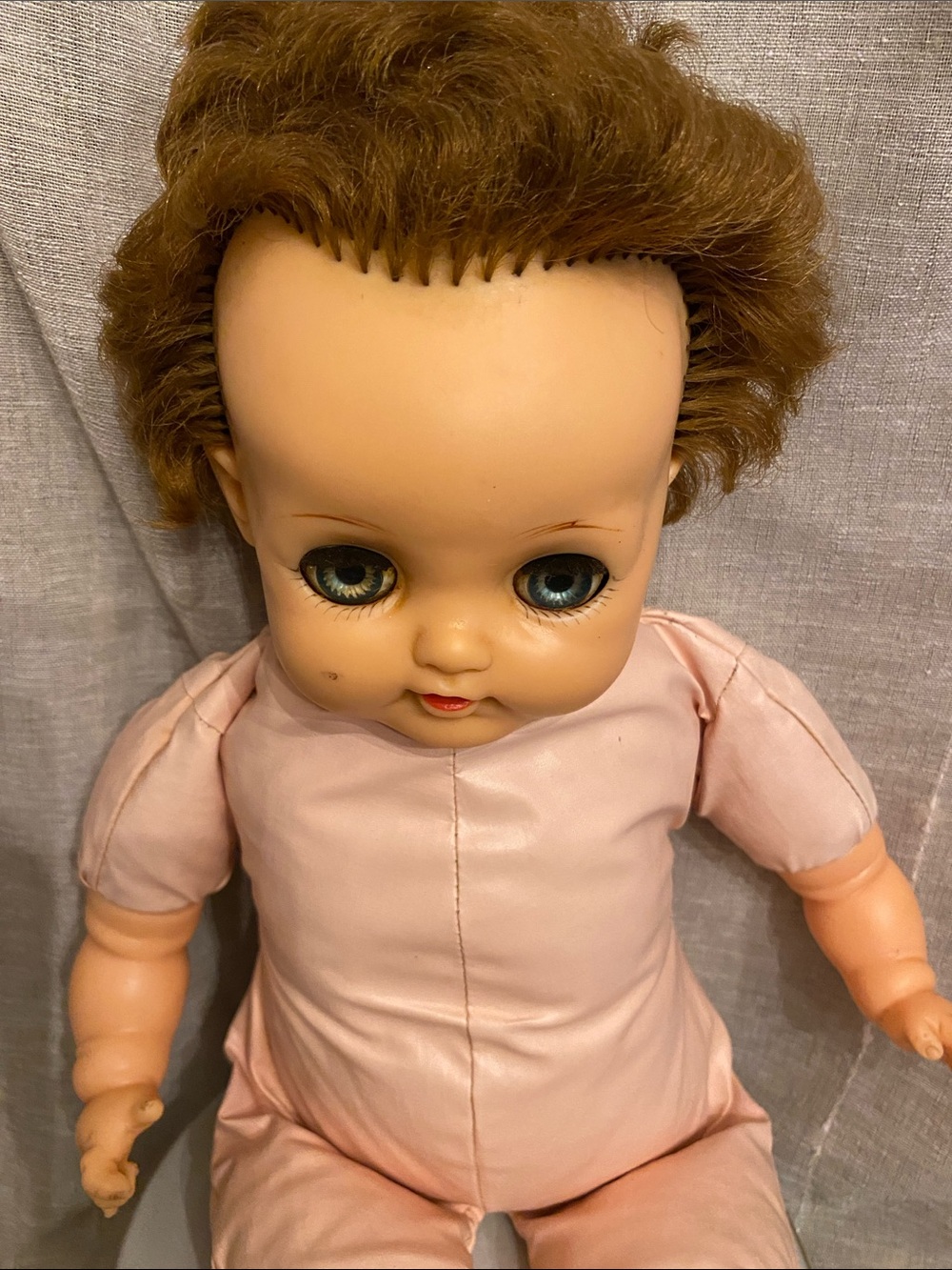 Scary Halloween Baby Big Eyes by Ideal Doll, during the 1950’s the P- mold baby